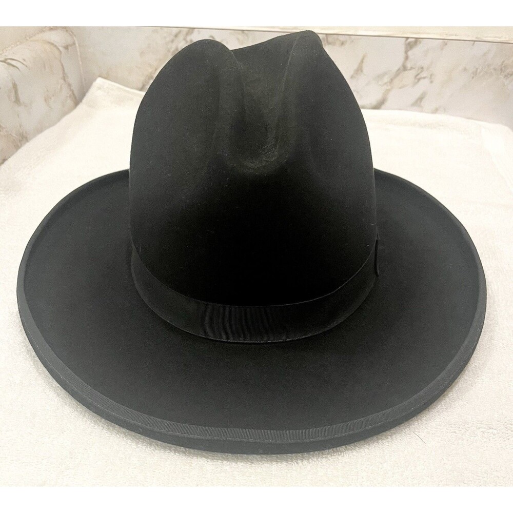 Resistol 4X Beaver Felt Cowboy Hat Black Self Conforming Made in USA Size 7